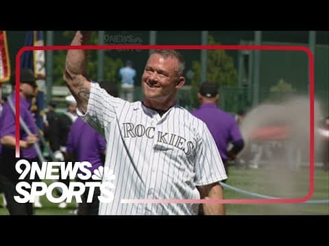 Officer who lost leg in Nuggets parade throws out Rockies first pitch
