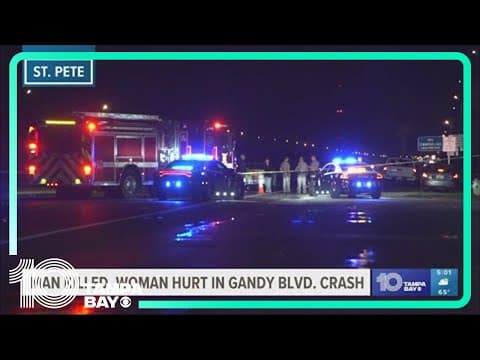 Man killed, woman hospitalized after pedestrian crash on Gandy Boulevard