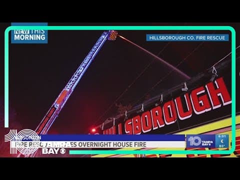 Crews battle overnight house fire in Gibsonton