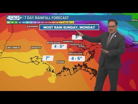 New Orleans Weather: Most rain Sunday and Monday
