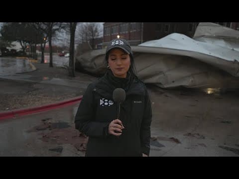 Tin roof ripped off Texas high school building after severe storms rolled through North Texas
