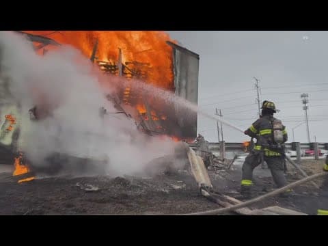 60-year-old man killed in I-65 semi crash, fire near Southport Road on Indy's south side