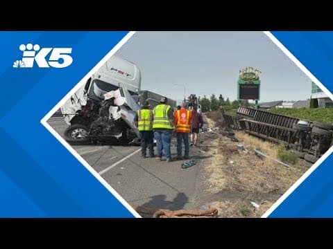 Police: Semi-truck trying to change lanes caused crash that blocked SB I-5 for hours