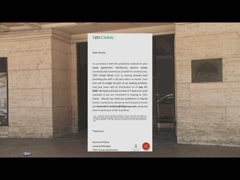 Residents told to move out of Canal Street Apartment complex in New Orleans