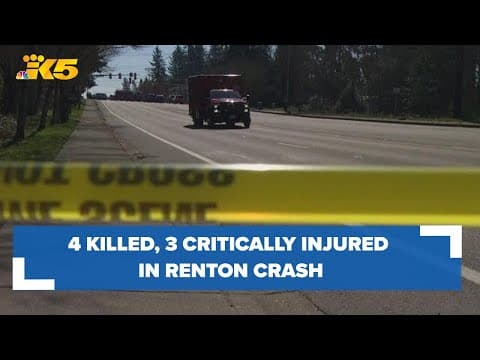 4 killed, 3 critically injured in Renton crash involving 4 vehicles