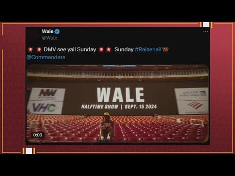 Rapper Wale to perform at Commanders halftime during Sunday game