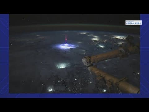 NASA astronaut captures rare "sprite" photo from space station