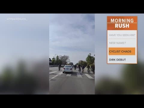 Car nearly hits dozens of bicyclists in Los Angeles