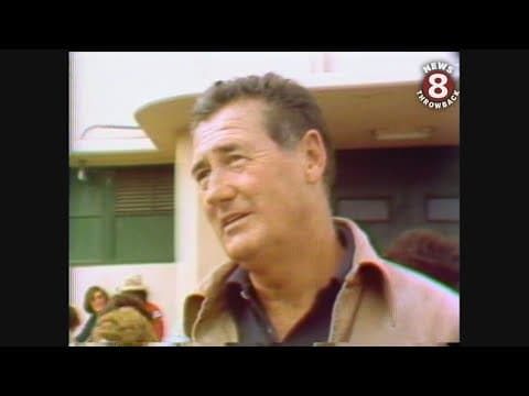 Baseball great Ted Williams visits his alma mater Hoover High School in San Diego 1977