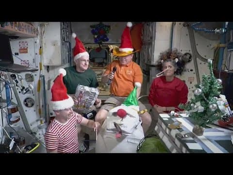 Butch Wilmore and Suni Williams join other astronauts to wish Earth a Merry Christmas