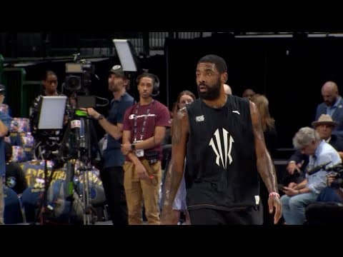 Kyrie Irving warms up before Game 3 of NBA Finals in Dallas