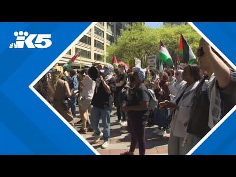 Hundreds gather in downtown Seattle demanding for a free Palestine