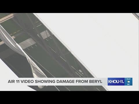 Air 11 video shows damage to NRG Stadium a day after Beryl