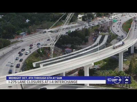 Major I-275 closure in downtown Tampa this weekend: Drivers warned to expect delays