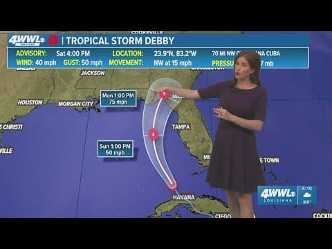 Tropical Storm Debby forms in the Gulf of Mexico heading to Florida