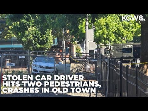 Stolen vehicle driver hits two pedestrians, crashes in Old Town