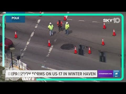 Depression in road closes portion of US 17 in Winter Haven
