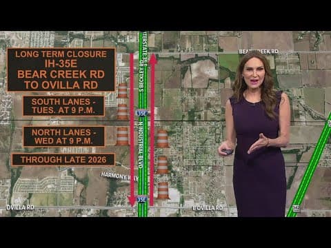 I-35E closures begin Tuesday night in Red Oak