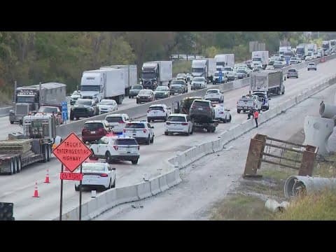 Police chase ends in crash on I-465 on Indy's south side