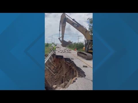 Montgomery County road remains closed after part of it was washed out during heavy rain