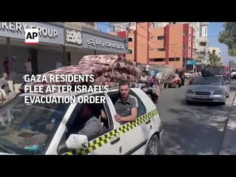 Palestinians flee northern Gaza after Israel orders 1 million to evacuate as ground attack looms