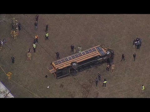 19 middle schoolers reportedly on bus when it flipped in Howard Co.