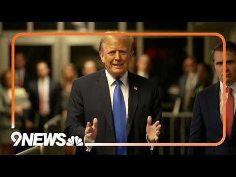 Former President Trump speaks after court on Monday