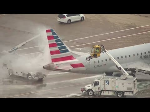 Flight delays in North Texas amid frigid temperatures