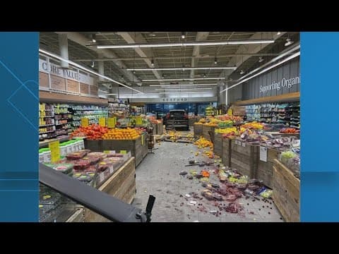 Car crashes through Whole Foods