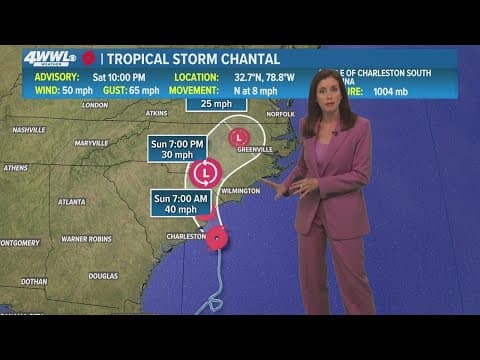 Tropical Weather Impact: Tropical Storm Chantal set to make landfall in South Carolina early Sunday