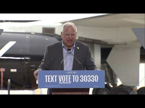 VP candidate Tim Walz speaks in Flint, Michigan (11.1.24)