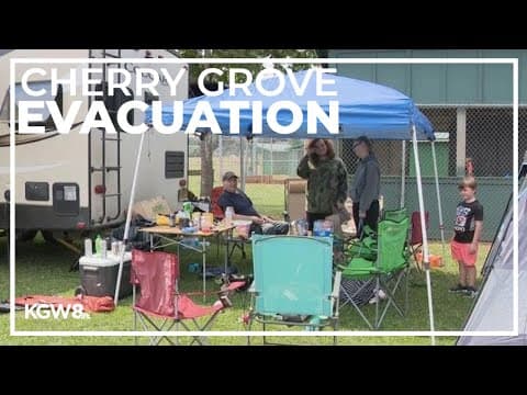 Evacuees wait anxiously as fire crews battle Lee Falls Fire near Hagg Lake