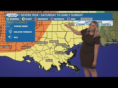 New Orleans 10pm Weather: Warm Saturday, heavy rain Sunday