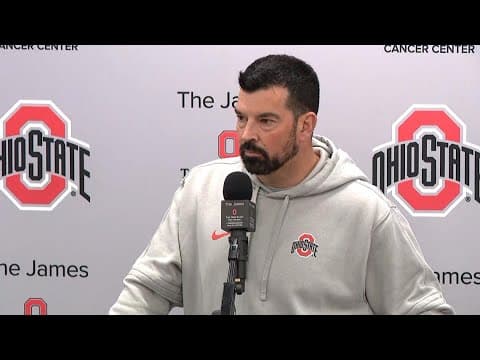 Ohio State head coach Ryan Day discusses Buckeyes' progress during spring practices