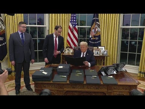 President Trump starts first full day in office following slew of executive orders
