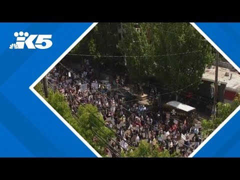 70,000 march peacefully from Cal Anderson to Seattle Center