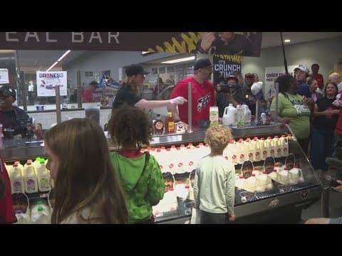 Ovi surprised customers at grocery store as new cereal hits shelves