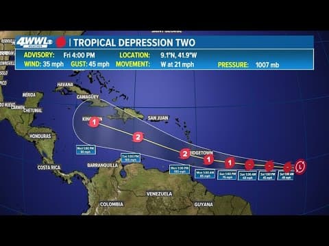 Tropical Depression 2 forms in the Atlantic