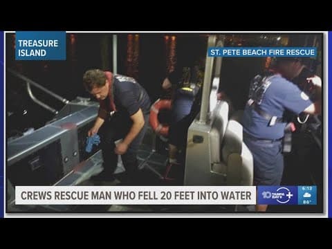 Crews rescue man who fell 20 feet into water near Treasure Island Causeway