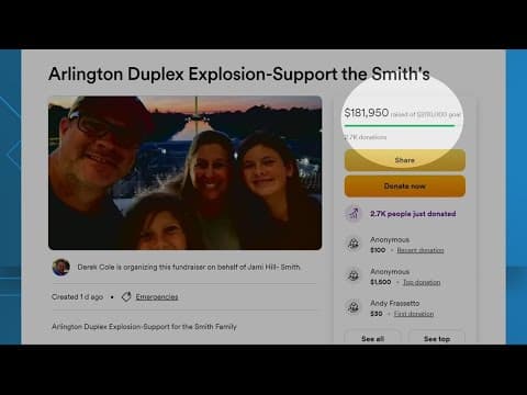 GoFundMe for family who lost home in Arlington explosion surpasses $100K in less than 12 hours