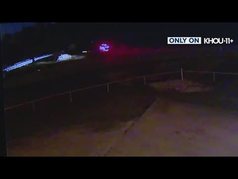 Only on KHOU 11 | Video shows woman crashing into 40-foot-deep trench along Highway 290