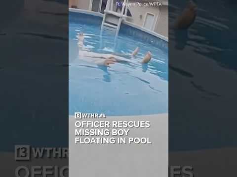 Officer rescues missing boy floating in pool | Via:CNN