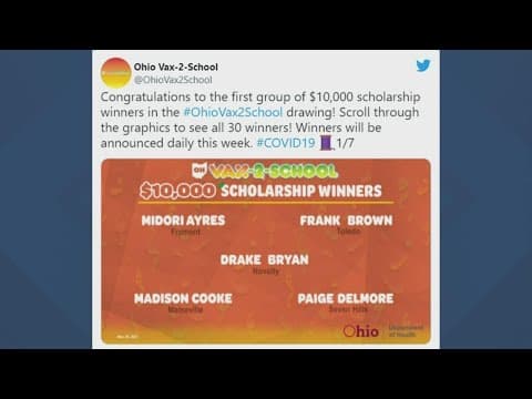 9 central Ohioans win $10,000 scholarships in second round of state’s Vax-2-School program