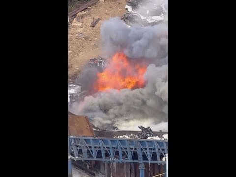 CHOPPER VIDEO LORTON RECYCLING CENTER FIRE
