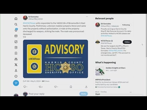 Deputies investigating deadly shooting in Cloverleaf area, Harris County sheriff says