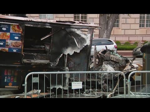 Food truck fire along Constitution Avenue leaves 2 people critically injured
