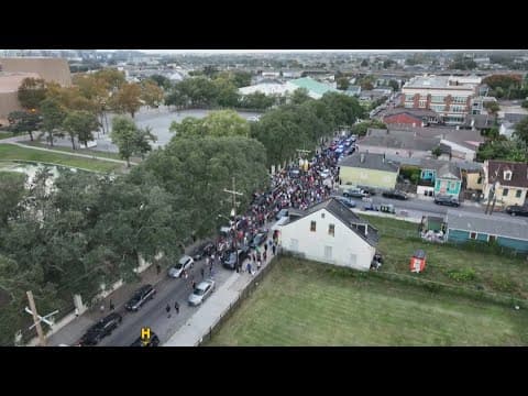 Second Line parade for longtime WWL anchor Eric Paulsen rolls on Rampart in New Orleans