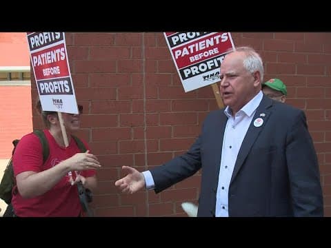 Gov. Tim Walz stood with nurses during strike
