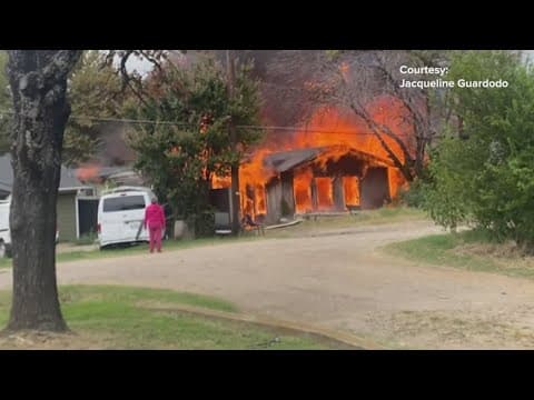 Homes damaged in fire in Denton County in North Texas