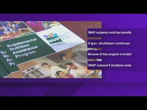 SNAP recipients could lose benefits if government shutdown continues